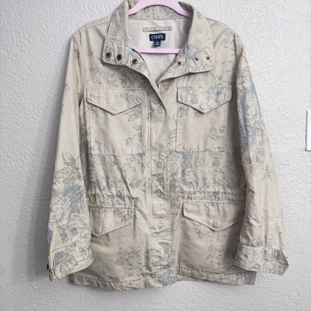 Chaps Floral Utility Jacket | Women’s Medium Cotton Field Jacket